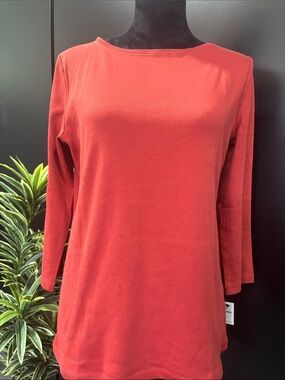 The Talbots Tee Three-quarter sleeve, scoop, neck,cotton soft stretch